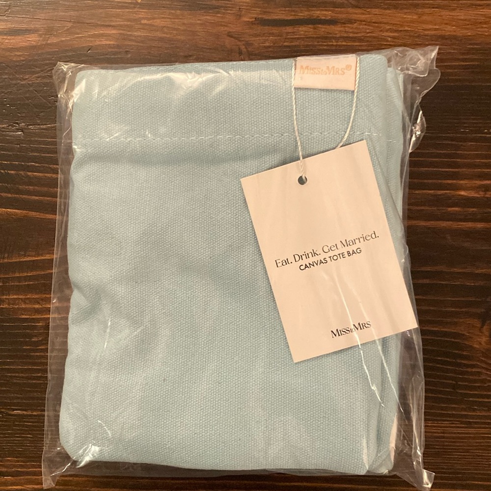 Light blue canvas tote